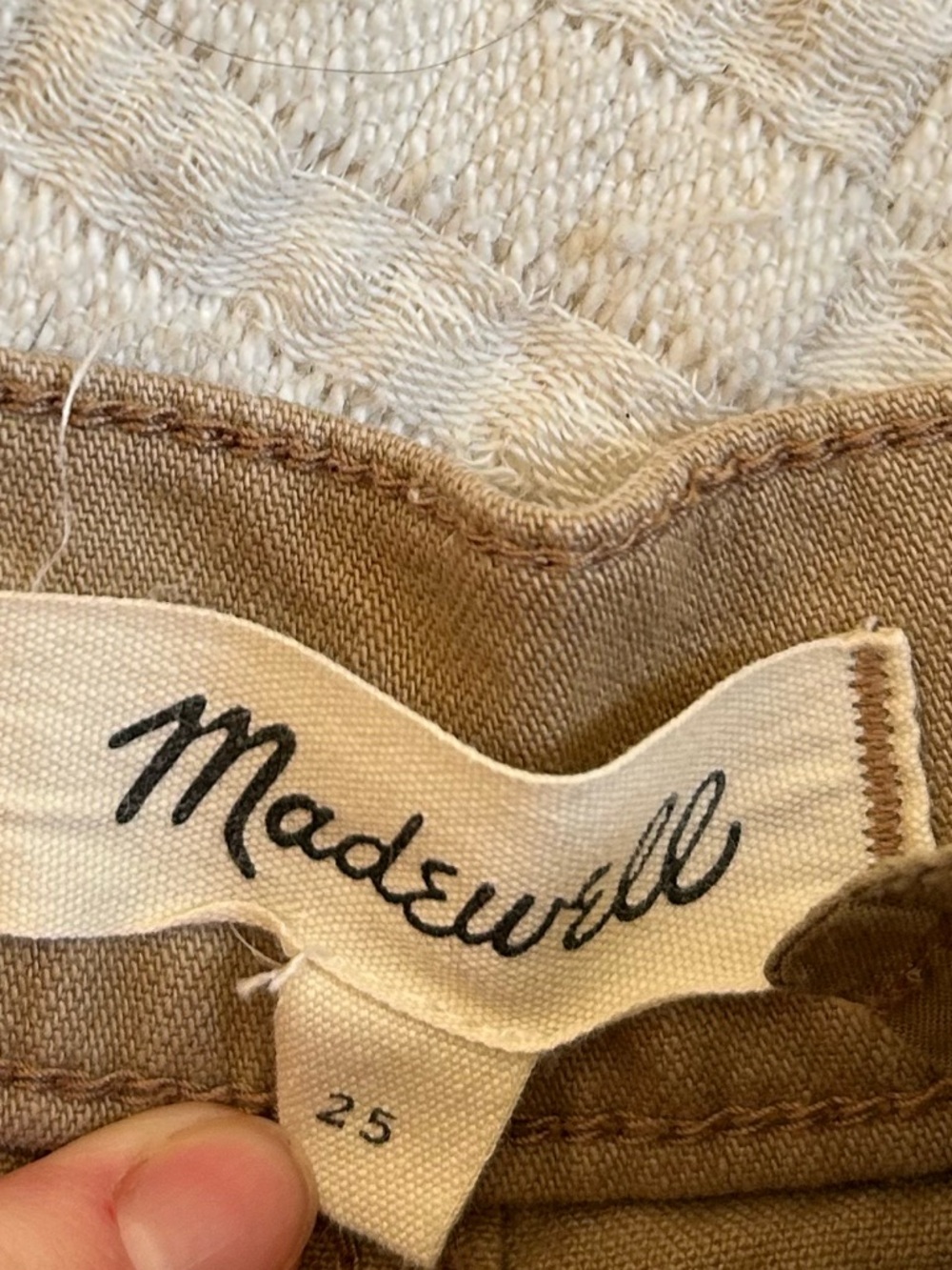 Madewell Emmett Short In Garment Dye Welt Pocket Edit Desert Tan Size 25 - Picture 7 of 9